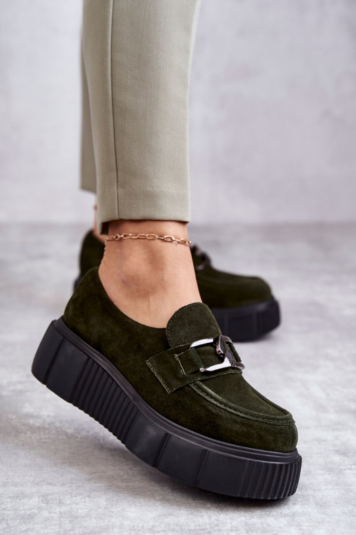  iš zomšos batai su platforma chaki spalvos Lemar Marsol