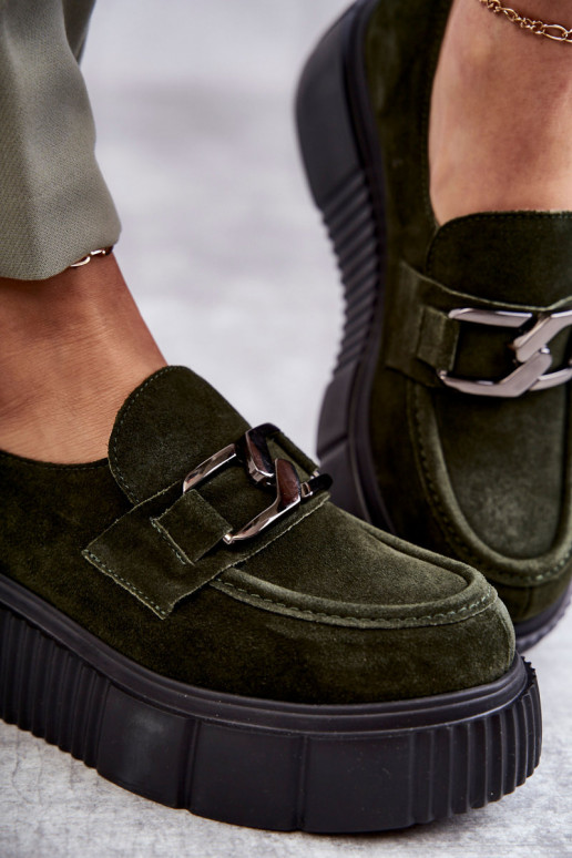  iš zomšos batai su platforma chaki spalvos Lemar Marsol