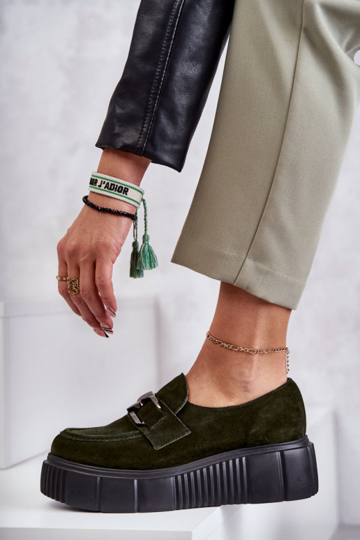  iš zomšos batai su platforma chaki spalvos Lemar Marsol