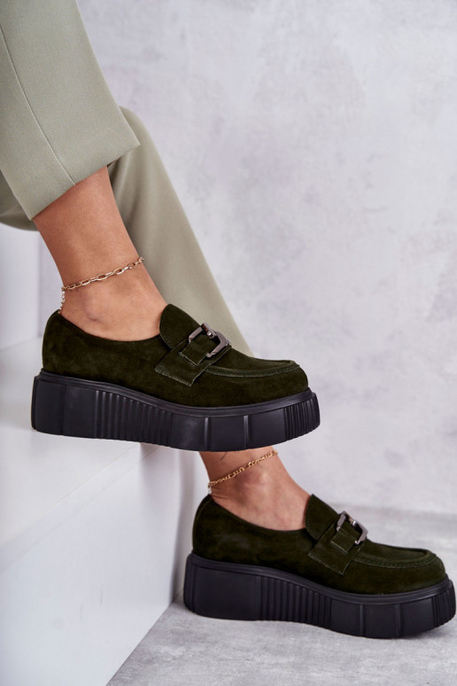  iš zomšos batai su platforma chaki spalvos Lemar Marsol
