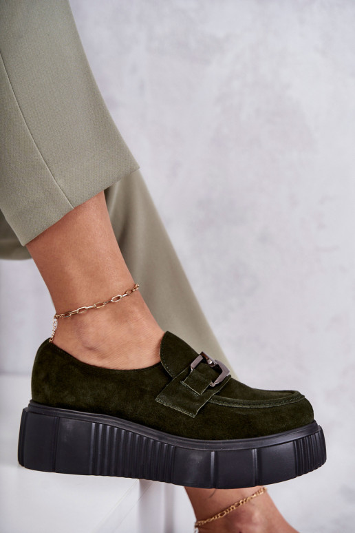  iš zomšos batai su platforma chaki spalvos Lemar Marsol