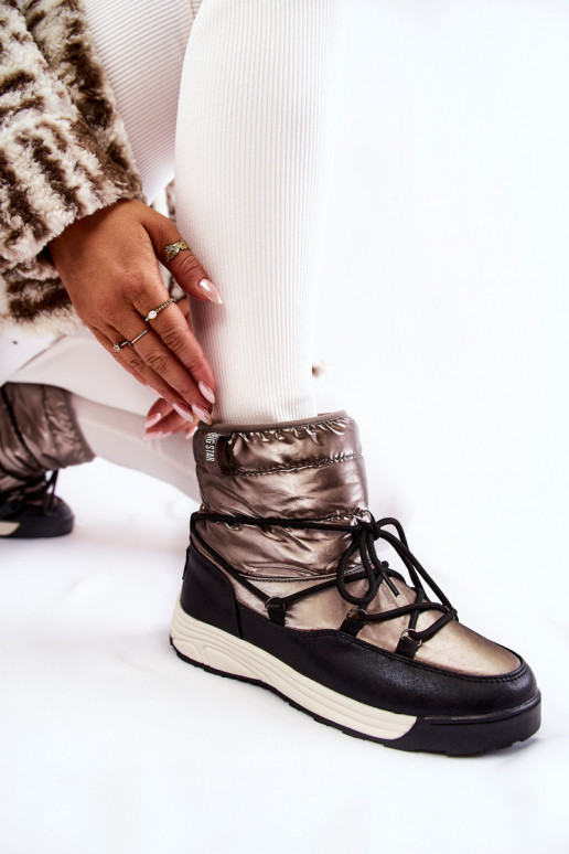  sniego batai Memory Foam Big Star KK274275 pilkos-Juodos spalvos