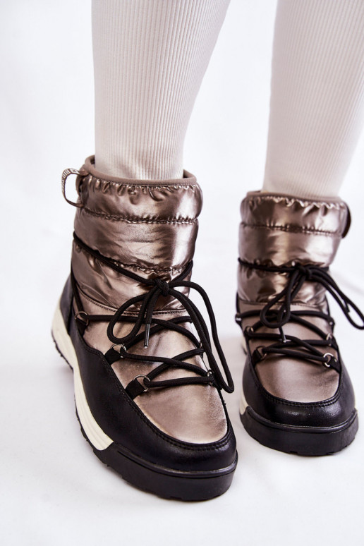  sniego batai Memory Foam Big Star KK274275 pilkos-Juodos spalvos