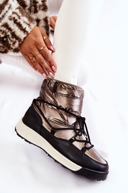  sniego batai Memory Foam Big Star KK274275 pilkos-Juodos spalvos