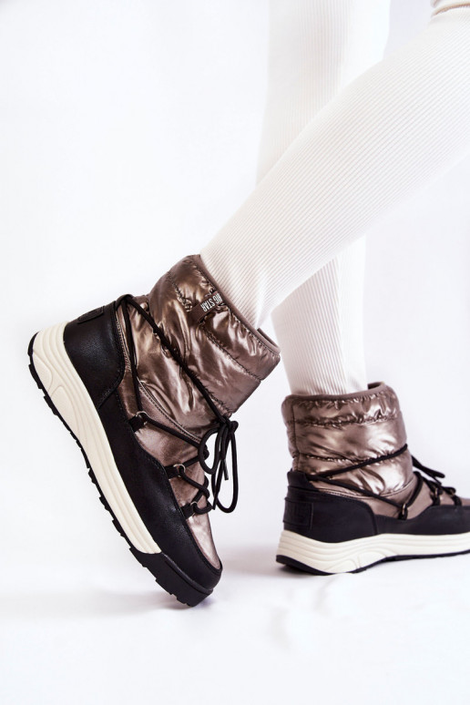  sniego batai Memory Foam Big Star KK274275 pilkos-Juodos spalvos