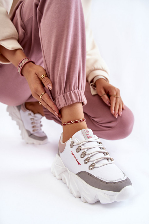   modelio batai su platforma Cross  KK2R4071C baltos spalvos