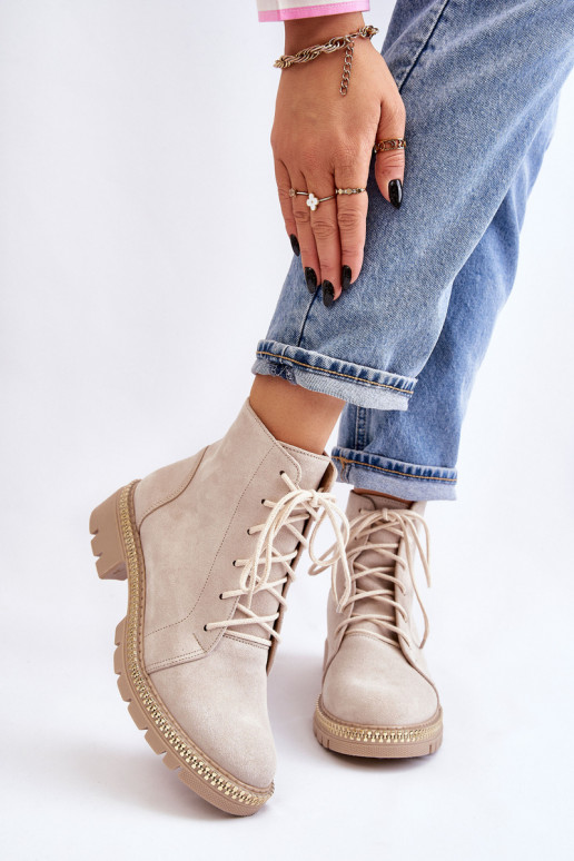 Aulinukai su plačiais kulniukais  Shoes 3285 dramblio kaulo spalvos