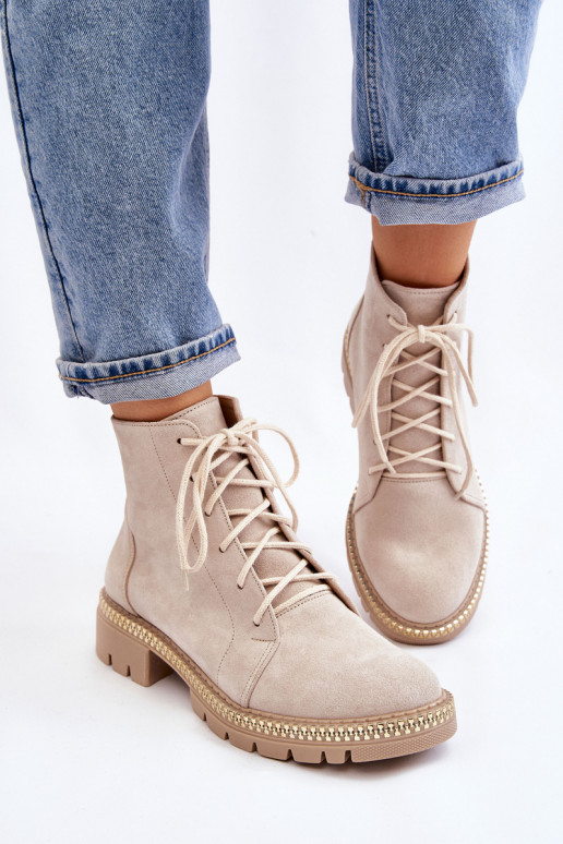 Aulinukai su plačiais kulniukais  Shoes 3285 dramblio kaulo spalvos