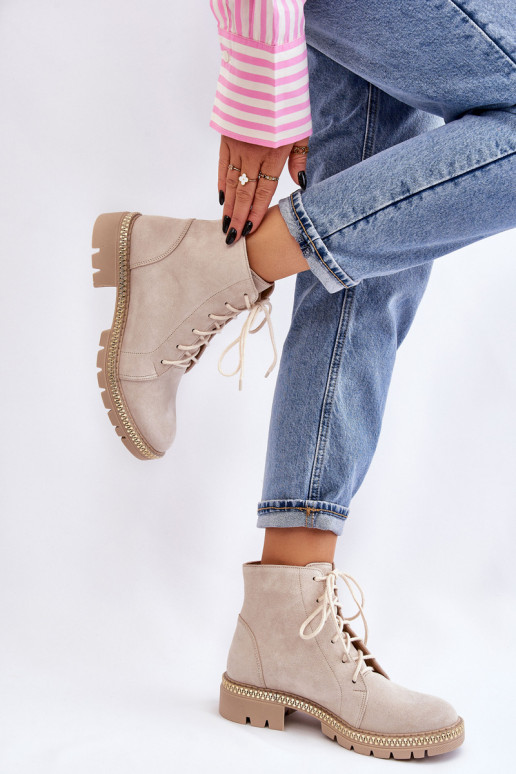 Aulinukai su plačiais kulniukais  Shoes 3285 dramblio kaulo spalvos