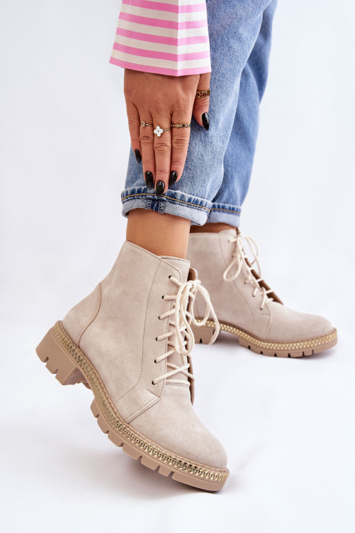 Aulinukai su plačiais kulniukais  Shoes 3285 dramblio kaulo spalvos