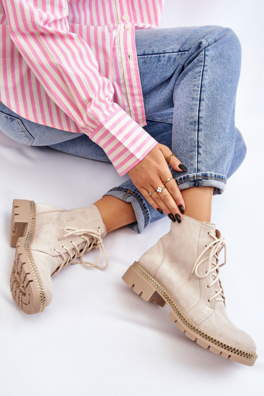 Aulinukai su plačiais kulniukais  Shoes 3285 dramblio kaulo spalvos