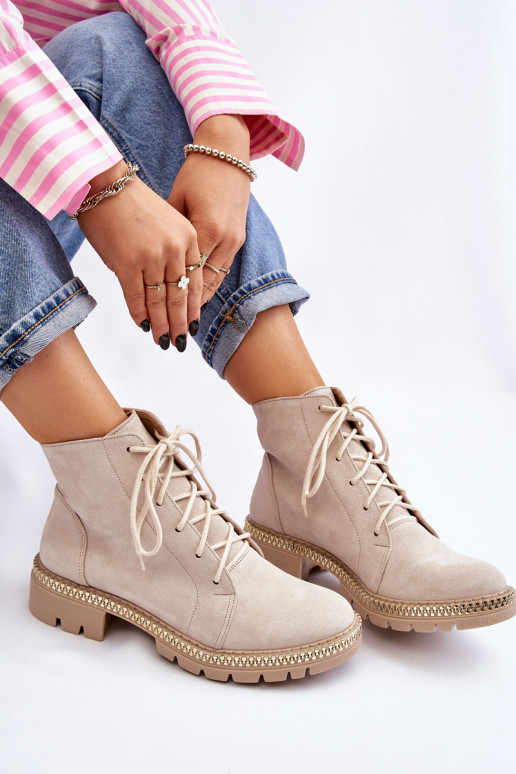 Aulinukai su plačiais kulniukais  Shoes 3285 dramblio kaulo spalvos