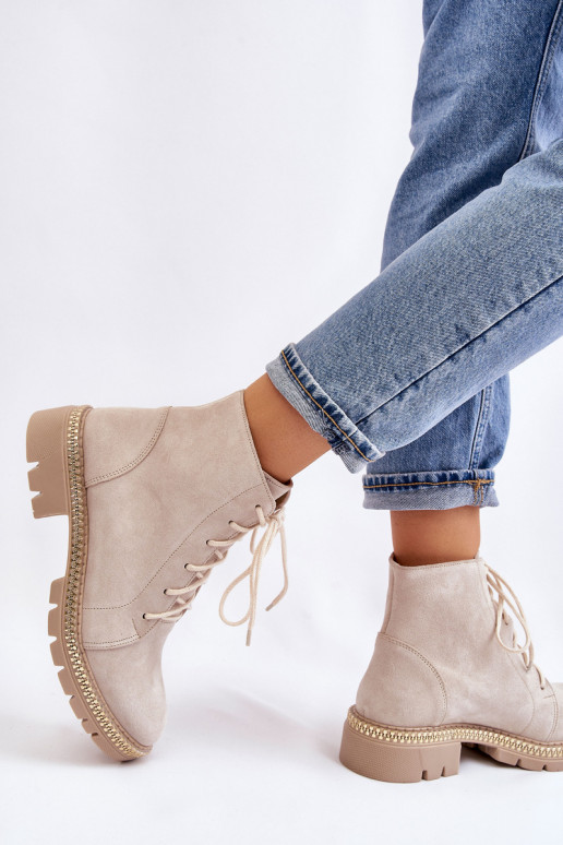 Aulinukai su plačiais kulniukais  Shoes 3285 dramblio kaulo spalvos