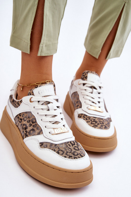  Patogūs sportbačiai GOE LL2N4052 Baltos-smėlio spalvos