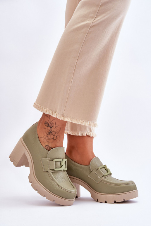 Elegantiško stiliaus batai su kulniukais su ornamentais žalios spalvos Lemar Harmell