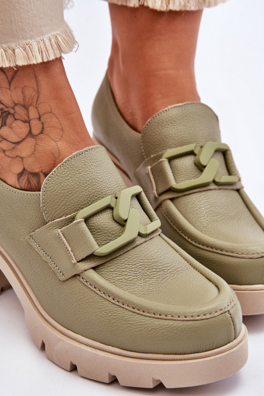 Elegantiško stiliaus batai su kulniukais su ornamentais žalios spalvos Lemar Harmell