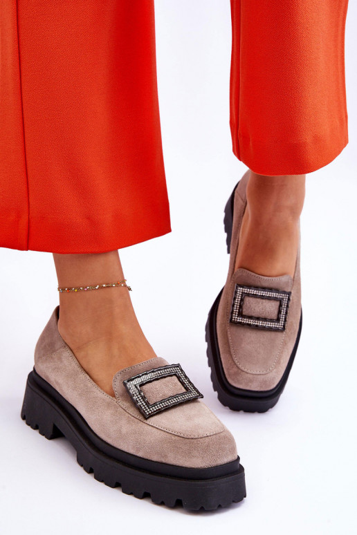  Zomšiniai mokasinai smėlio spalvos Agathe