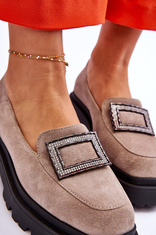  Zomšiniai mokasinai smėlio spalvos Agathe