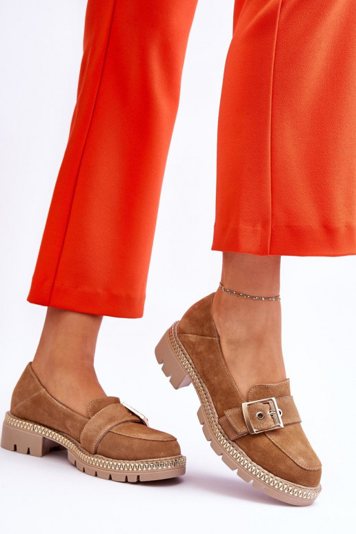  Zomšiniai mokasinai smėlio spalvos Eloisa