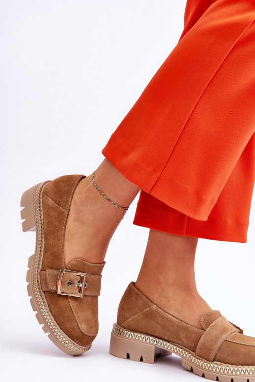  Zomšiniai mokasinai smėlio spalvos Eloisa