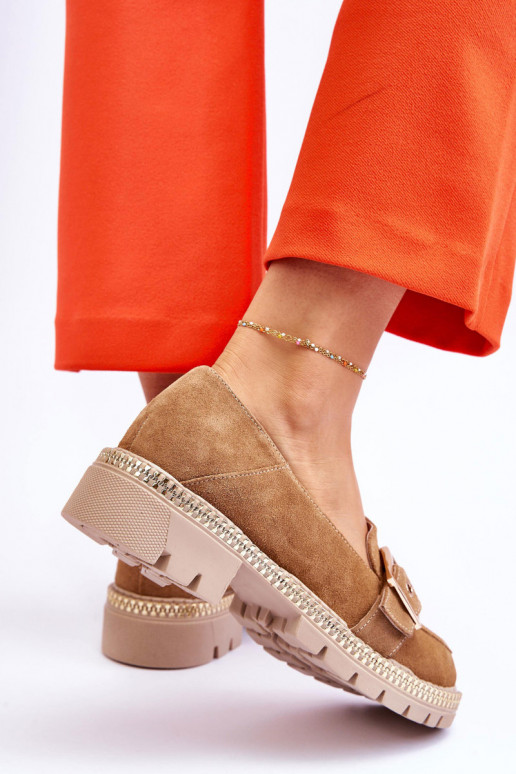  Zomšiniai mokasinai smėlio spalvos Eloisa