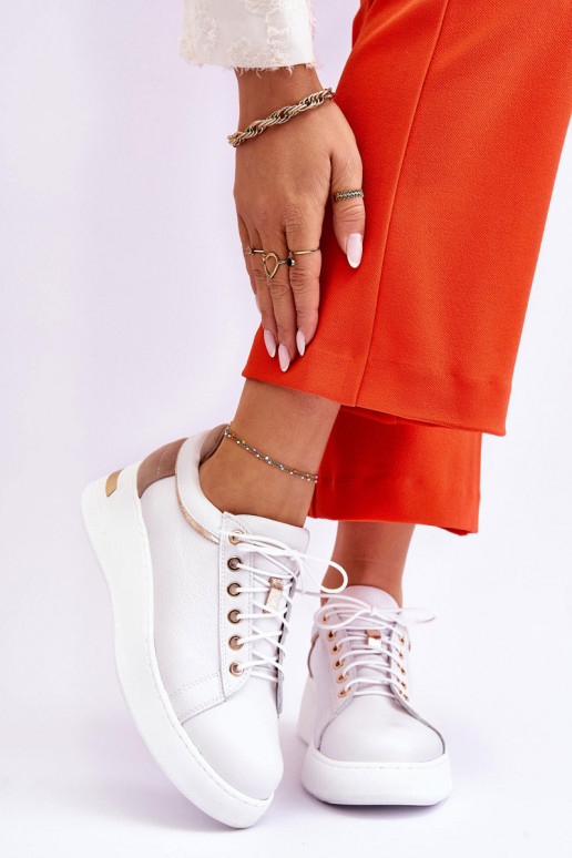    sportiniai bateliai su platforma baltos spalvos Caressa