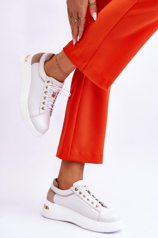    sportiniai bateliai su platforma baltos spalvos Caressa