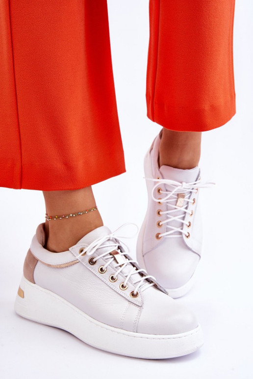    sportiniai bateliai su platforma baltos spalvos Caressa