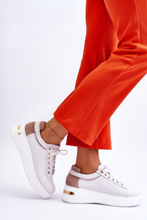    sportiniai bateliai su platforma baltos spalvos Caressa