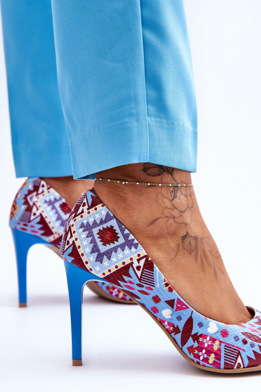    aukštakulniai bateliai  Shoes 2659 žydros-raudonos spalvos