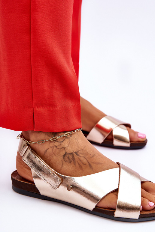 Zazoo 40141 Moteriškos basutės su lipniais užsegimais aukso spalvos