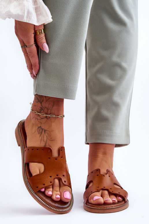 Zazoo 40326  Šlepetės  rudos spalvos