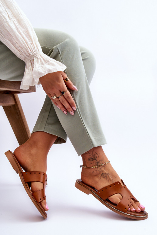 Zazoo 40326  Šlepetės  rudos spalvos