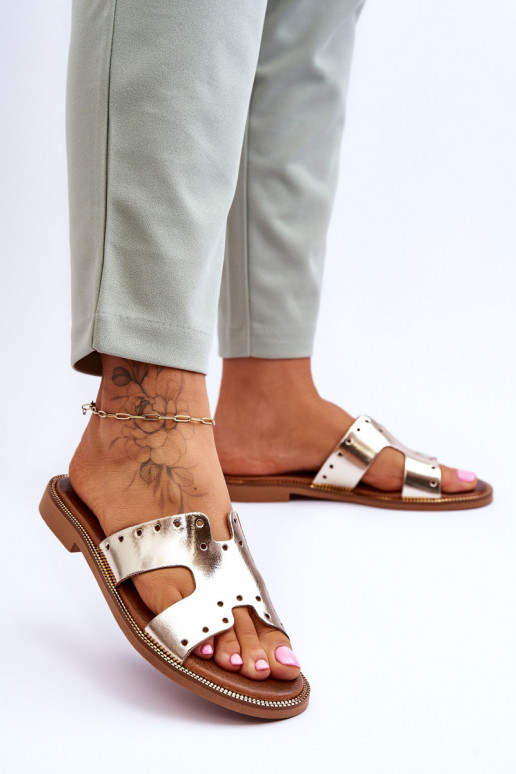 Zazoo 40326  Šlepetės  aukso spalvos