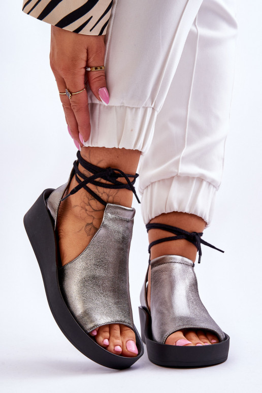   Platforminės basutės Nicole 2743/063 pilkos-Juodos spalvos