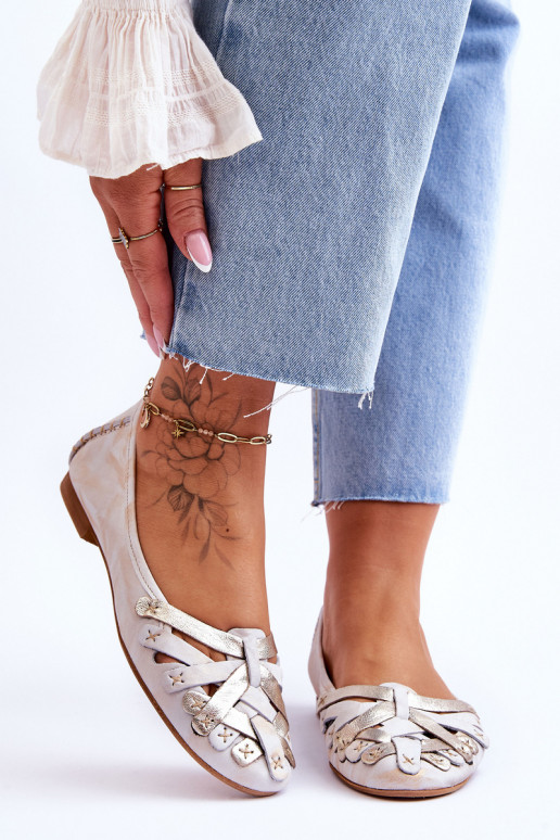  Balerinos   01358-22 smėlio spalvos-aukso spalvos