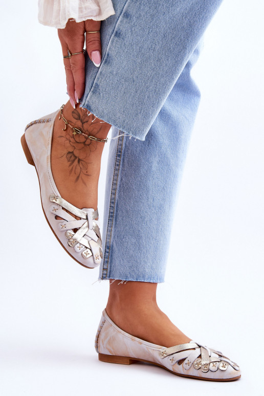  Balerinos   01358-22 smėlio spalvos-aukso spalvos