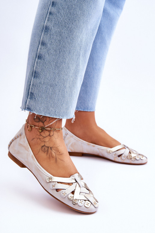  Balerinos   01358-22 smėlio spalvos-aukso spalvos