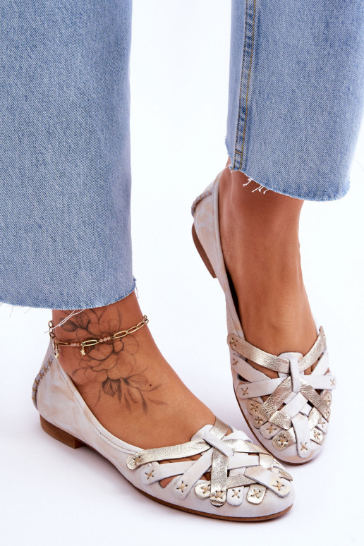  Balerinos   01358-22 smėlio spalvos-aukso spalvos