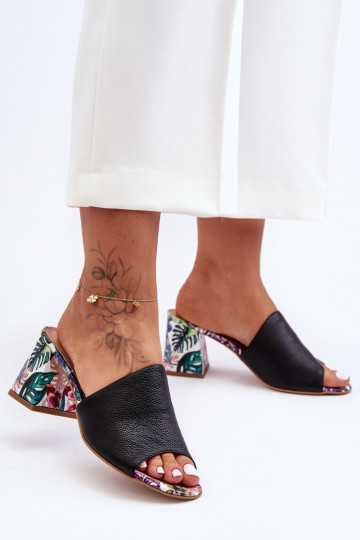 Šlepetės su kulniukais  Shoes 3209/K Juodos spalvos