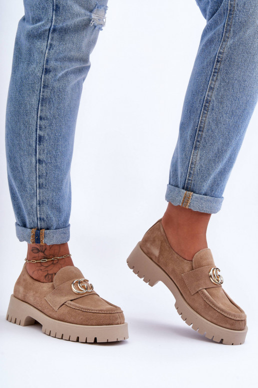  batai iš zomšos su ornamentais smėlio spalvos Rosefalls