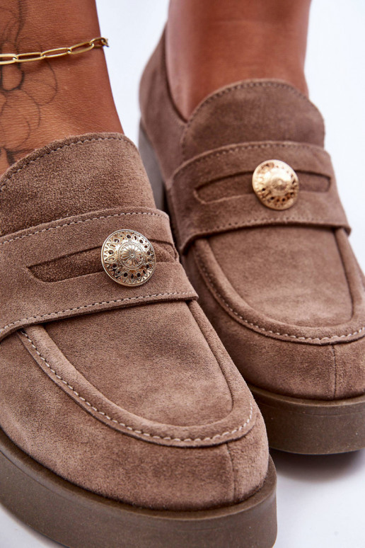 iš zomšos batai  su kulniukais smėlio spalvos Lemar Dunadia