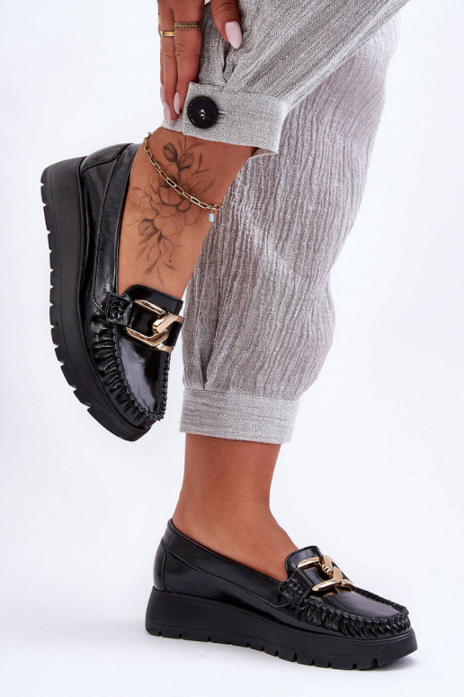   Mokasinai su platforma su ornamentais Juodos spalvos Lemar Desmond