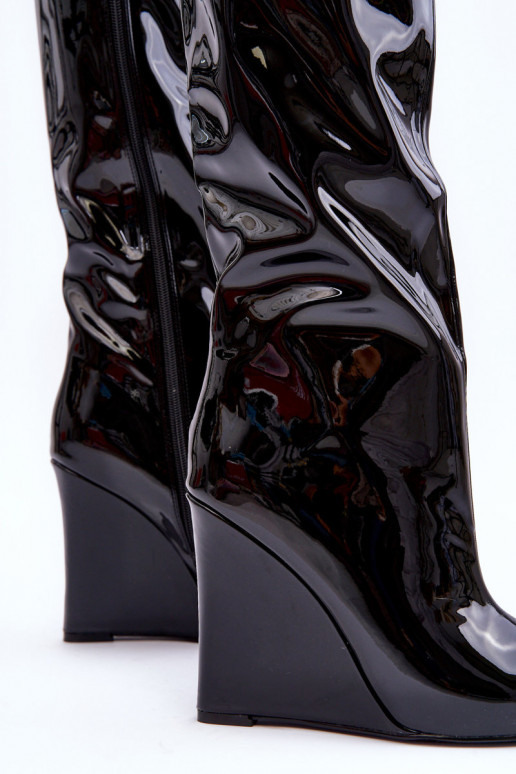 su lako efektu ilgaauliai batai  Juodos spalvos Delinn