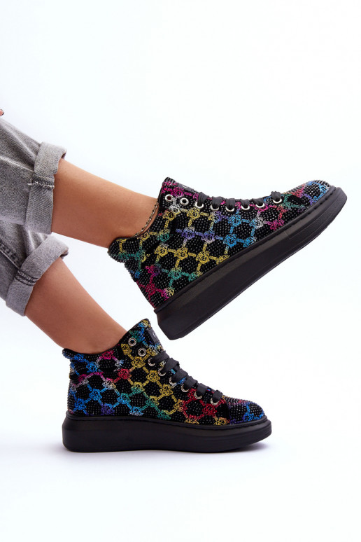 sportiniai bateliai su platforma  GOE MM2N4009 Juodos spalvos