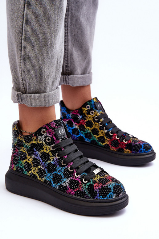 sportiniai bateliai su platforma  GOE MM2N4009 Juodos spalvos