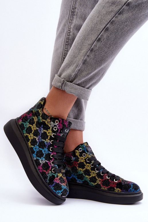 sportiniai bateliai su platforma  GOE MM2N4009 Juodos spalvos