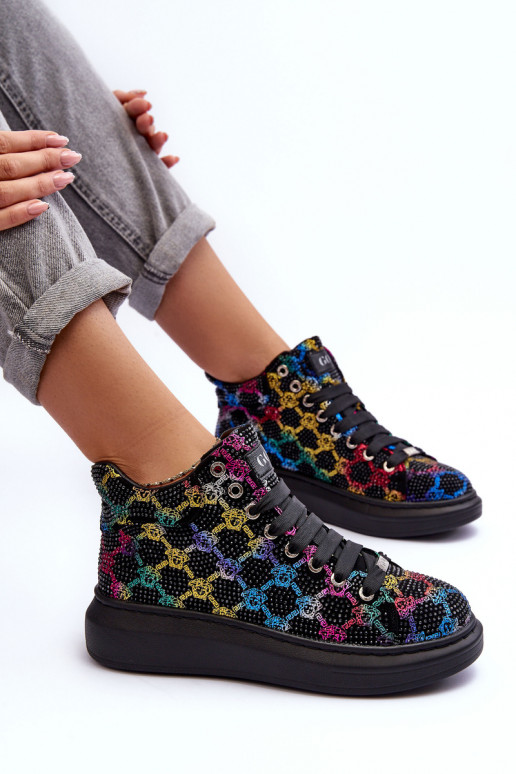 sportiniai bateliai su platforma  GOE MM2N4009 Juodos spalvos