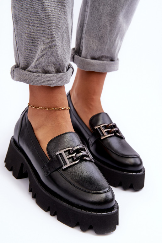    batai Mokasinai su ornamentais Laura Messi 2699 Juodos spalvos