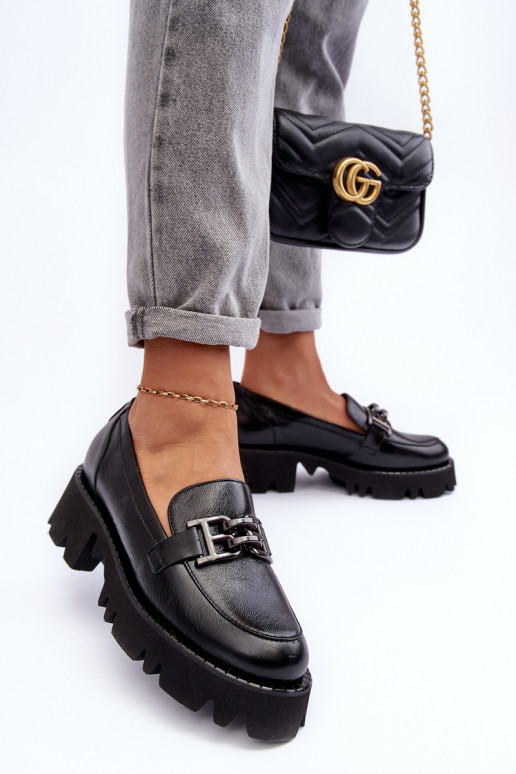    batai Mokasinai su ornamentais Laura Messi 2699 Juodos spalvos